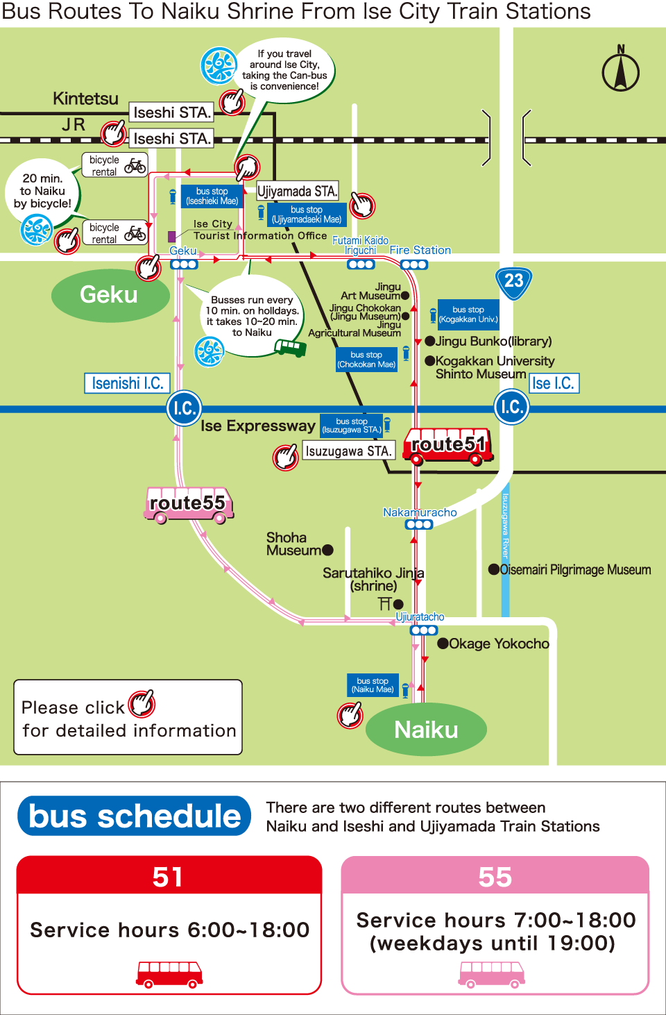 Bus Routes To Naiku Shrine From Ise City Train Stations